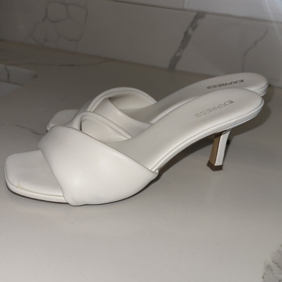 Express white Double Band Heeled Sandals - Picture 2 of 4